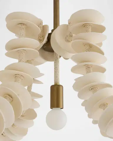 Arteriors Kalama 57" 8-Light Linear Coconut Shell Chandelier | Thumbnail 5 Arteriors Kalama 57" 8-Light Linear Coconut Shell Chandelier | Thumbnail 5