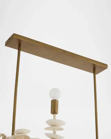 Arteriors Kalama 57" 8-Light Linear Coconut Shell Chandelier | Thumbnail 6 Arteriors Kalama 57" 8-Light Linear Coconut Shell Chandelier | Thumbnail 6