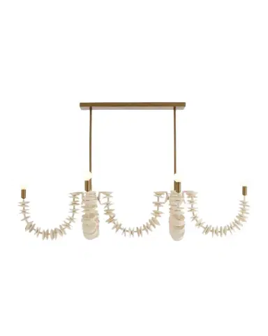 Arteriors Kalama 57" 8-Light Linear Coconut Shell Chandelier | Thumbnail 1 Arteriors Kalama 57" 8-Light Linear Coconut Shell Chandelier | Thumbnail 1