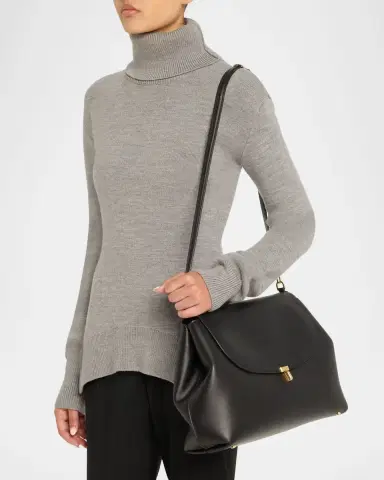 TOTEME T-Lock Smooth Calf Leather Satchel Bag | Thumbnail 2 TOTEME T-Lock Smooth Calf Leather Satchel Bag | Thumbnail 2