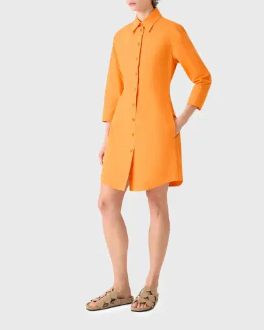 Akris punto Long-Sleeve Cotton Poplin Mini Shirtdress | Thumbnail 8 Akris punto Long-Sleeve Cotton Poplin Mini Shirtdress | Thumbnail 8