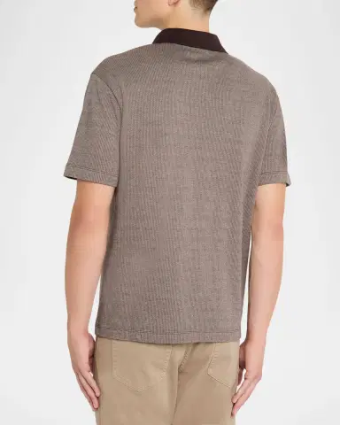 Emporio Armani Men's Melange Short-Sleeve Polo Shirt | Thumbnail 3 Emporio Armani Men's Melange Short-Sleeve Polo Shirt | Thumbnail 3