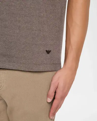 Emporio Armani Men's Melange Short-Sleeve Polo Shirt | Thumbnail 5 Emporio Armani Men's Melange Short-Sleeve Polo Shirt | Thumbnail 5