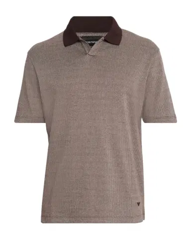 Emporio Armani Men's Melange Short-Sleeve Polo Shirt | Thumbnail 1 Emporio Armani Men's Melange Short-Sleeve Polo Shirt | Thumbnail 1