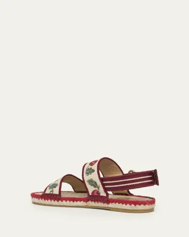 Valentino Garavani Tomato Embroidered Slingback Espadrille Sandals | Thumbnail 2 Valentino Garavani Tomato Embroidered Slingback Espadrille Sandals | Thumbnail 2
