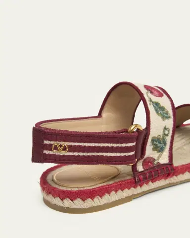 Valentino Garavani Tomato Embroidered Slingback Espadrille Sandals | Thumbnail 3 Valentino Garavani Tomato Embroidered Slingback Espadrille Sandals | Thumbnail 3