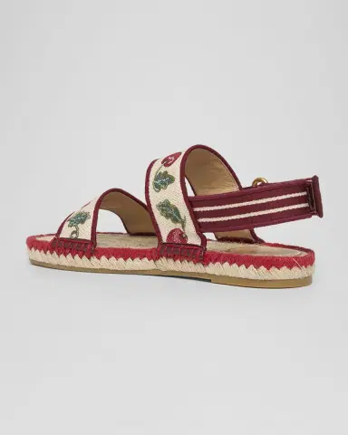 Valentino Garavani Tomato Embroidered Slingback Espadrille Sandals | Thumbnail 4 Valentino Garavani Tomato Embroidered Slingback Espadrille Sandals | Thumbnail 4