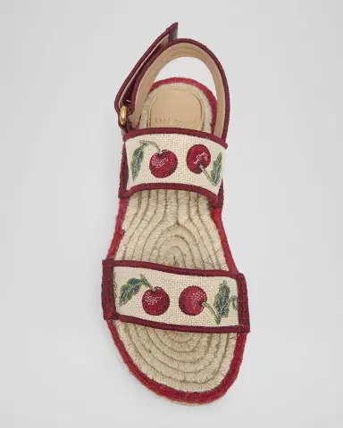 Valentino Garavani Tomato Embroidered Slingback Espadrille Sandals | Thumbnail 6 Valentino Garavani Tomato Embroidered Slingback Espadrille Sandals | Thumbnail 6