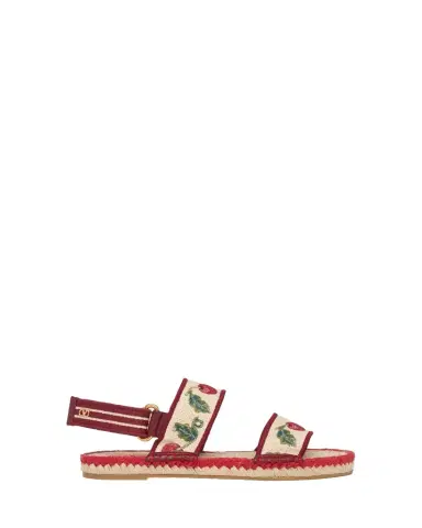 Valentino Garavani Tomato Embroidered Slingback Espadrille Sandals | Thumbnail 1 Valentino Garavani Tomato Embroidered Slingback Espadrille Sandals | Thumbnail 1