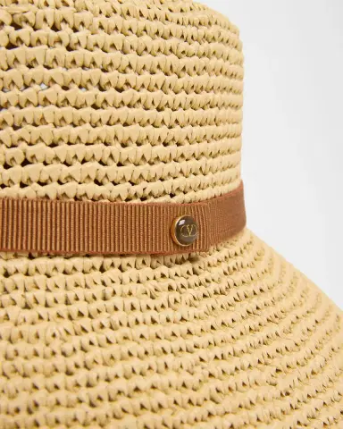 Valentino Garavani VLogo Signature Straw Bucket Hat | Thumbnail 3 Valentino Garavani VLogo Signature Straw Bucket Hat | Thumbnail 3