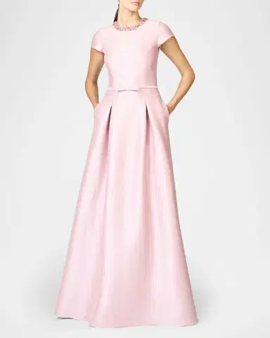 Sachin & Babi Jewel-Embellished Pleated Mikado Gown | Thumbnail 2 Sachin & Babi Jewel-Embellished Pleated Mikado Gown | Thumbnail 2