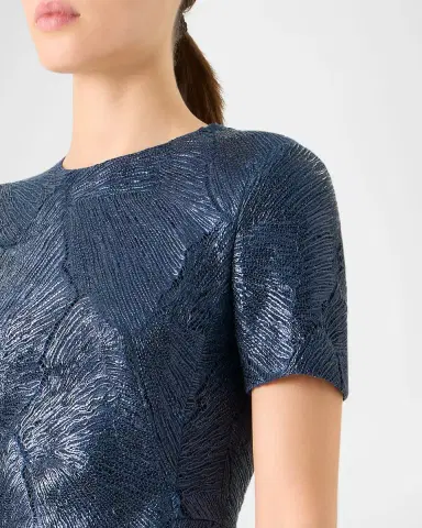 Akris Lacquered Sea Fan Lace Short-Sleeve Gown | Thumbnail 8 Akris Lacquered Sea Fan Lace Short-Sleeve Gown | Thumbnail 8