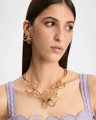 Oscar de la Renta Wire Flower Necklace | Thumbnail 2 Oscar de la Renta Wire Flower Necklace | Thumbnail 2