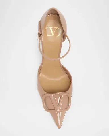 Valentino Garavani 100mm VLogo Signature Patent Leather Pumps | Thumbnail 3 Valentino Garavani 100mm VLogo Signature Patent Leather Pumps | Thumbnail 3