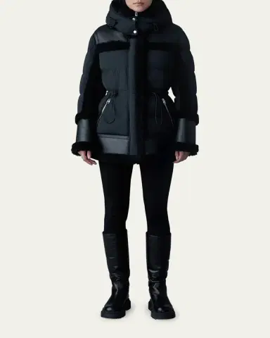 Mackage Lilibeth Mixed-Media Down Parka with Shearling and Leather | Thumbnail 2 Mackage Lilibeth Mixed-Media Down Parka with Shearling and Leather | Thumbnail 2