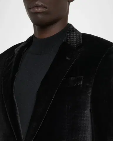 Emporio Armani Men's Houndstooth Velvet Dinner Jacket | Thumbnail 6 Emporio Armani Men's Houndstooth Velvet Dinner Jacket | Thumbnail 6