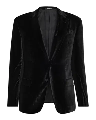 Emporio Armani Men's Houndstooth Velvet Dinner Jacket | Thumbnail 1 Emporio Armani Men's Houndstooth Velvet Dinner Jacket | Thumbnail 1