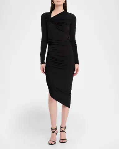 Prabal Gurung Asymmetric Twisted Shoulder Midi Dress | Thumbnail 2 Prabal Gurung Asymmetric Twisted Shoulder Midi Dress | Thumbnail 2