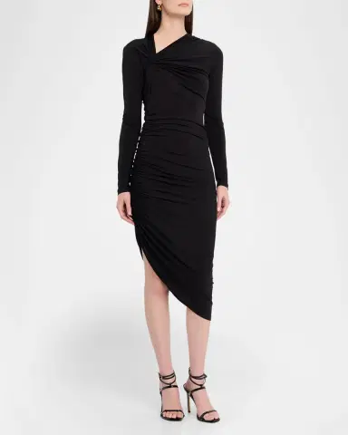 Prabal Gurung Asymmetric Twisted Shoulder Midi Dress | Thumbnail 4 Prabal Gurung Asymmetric Twisted Shoulder Midi Dress | Thumbnail 4