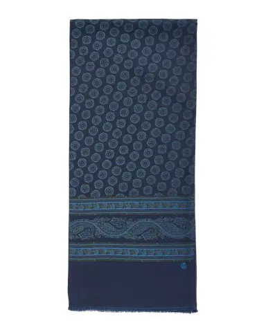 dunhill Men's Mulberry Silk Medallion Scarf | Thumbnail 1 dunhill Men's Mulberry Silk Medallion Scarf | Thumbnail 1