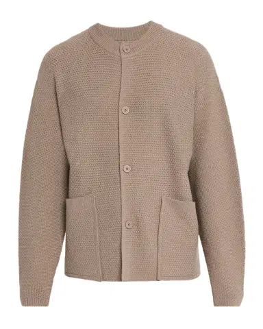 Homme Plissé Issey Miyake Men's Rustic Knit Cardigan | Thumbnail 1 Homme Plissé Issey Miyake Men's Rustic Knit Cardigan | Thumbnail 1