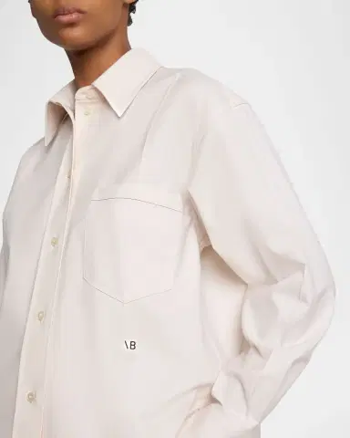 Victoria Beckham Long-Sleeve Cropped Button-Down Shirt | Thumbnail 5 Victoria Beckham Long-Sleeve Cropped Button-Down Shirt | Thumbnail 5
