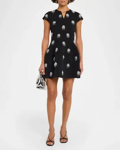 SIMKHAI Bethanie Beaded Fit-&-Flare Mini Dress | Thumbnail 2 SIMKHAI Bethanie Beaded Fit-&-Flare Mini Dress | Thumbnail 2