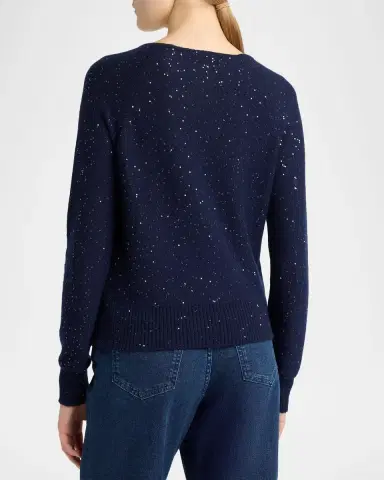 Kiton Shimmering Wool Knit Crewneck Sweater | Thumbnail 3 Kiton Shimmering Wool Knit Crewneck Sweater | Thumbnail 3
