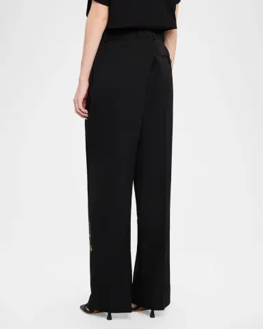 Stella McCartney Dropped-Waist Floral Embroidered Straight-Leg Trousers | Thumbnail 3 Stella McCartney Dropped-Waist Floral Embroidered Straight-Leg Trousers | Thumbnail 3