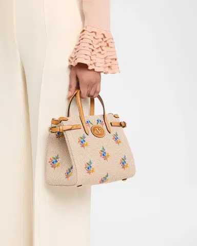 Valentino Garavani Antibes Small Embroidered Canvas Top-Handle Bag | Thumbnail 2 Valentino Garavani Antibes Small Embroidered Canvas Top-Handle Bag | Thumbnail 2