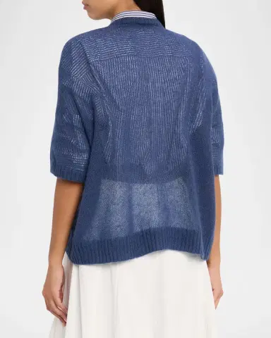 Brunello Cucinelli Mohair Shetland Gauze Crewneck Sweater | Thumbnail 3 Brunello Cucinelli Mohair Shetland Gauze Crewneck Sweater | Thumbnail 3