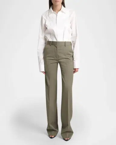 Victoria Beckham Tailored Wool Straight-Leg Trousers | Thumbnail 2 Victoria Beckham Tailored Wool Straight-Leg Trousers | Thumbnail 2