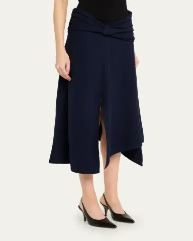 Victoria Beckham Twisted Cotton Plisse Midi Handkerchief Skirt | Thumbnail 4 Victoria Beckham Twisted Cotton Plisse Midi Handkerchief Skirt | Thumbnail 4