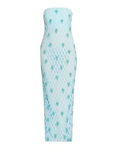 SIMKHAI Iridessa Strapless Beaded Column Gown | Thumbnail 1 SIMKHAI Iridessa Strapless Beaded Column Gown | Thumbnail 1