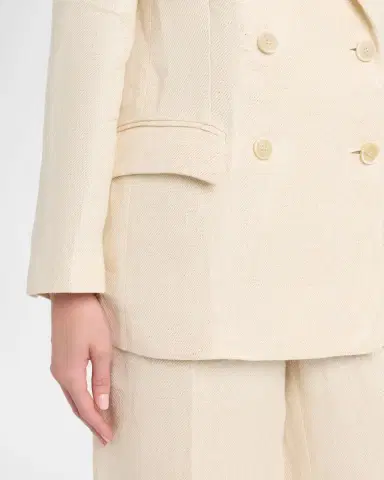 Brunello Cucinelli Shimmering Cotton-Silk Twill Double-Breasted Blazer | Thumbnail 5 Brunello Cucinelli Shimmering Cotton-Silk Twill Double-Breasted Blazer | Thumbnail 5