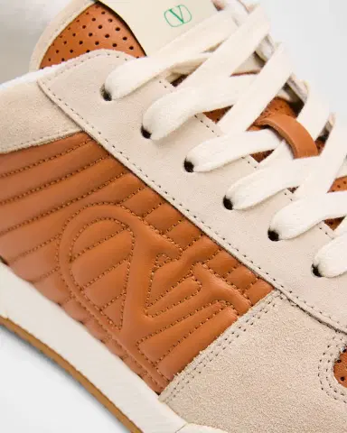 Valentino Garavani Men 's Sparry Split Leather and Napa Low-Top Sneakers | Thumbnail 14 Valentino Garavani Men 's Sparry Split Leather and Napa Low-Top Sneakers | Thumbnail 14