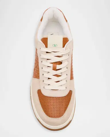 Valentino Garavani Men 's Sparry Split Leather and Napa Low-Top Sneakers | Thumbnail 15 Valentino Garavani Men 's Sparry Split Leather and Napa Low-Top Sneakers | Thumbnail 15