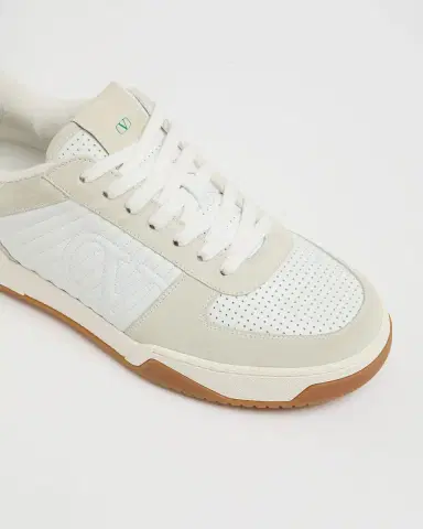 Valentino Garavani Men 's Sparry Split Leather and Napa Low-Top Sneakers | Thumbnail 4 Valentino Garavani Men 's Sparry Split Leather and Napa Low-Top Sneakers | Thumbnail 4