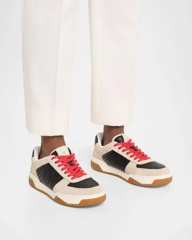 Valentino Garavani Men 's Sparry Split Leather and Napa Low-Top Sneakers | Thumbnail 5 Valentino Garavani Men 's Sparry Split Leather and Napa Low-Top Sneakers | Thumbnail 5