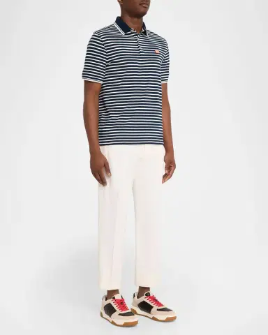 Valentino Garavani Men 's Sparry Split Leather and Napa Low-Top Sneakers | Thumbnail 6 Valentino Garavani Men 's Sparry Split Leather and Napa Low-Top Sneakers | Thumbnail 6
