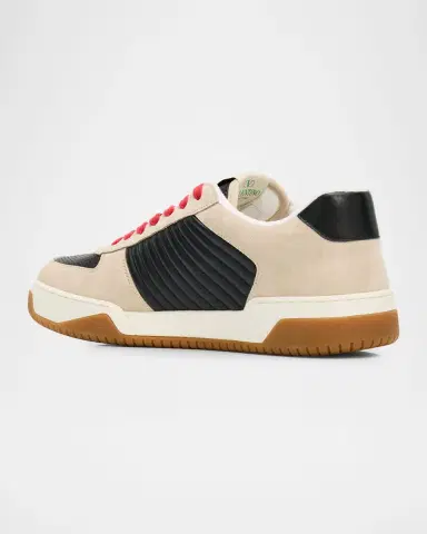 Valentino Garavani Men 's Sparry Split Leather and Napa Low-Top Sneakers | Thumbnail 7 Valentino Garavani Men 's Sparry Split Leather and Napa Low-Top Sneakers | Thumbnail 7