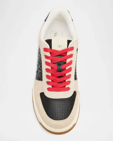 Valentino Garavani Men 's Sparry Split Leather and Napa Low-Top Sneakers | Thumbnail 9 Valentino Garavani Men 's Sparry Split Leather and Napa Low-Top Sneakers | Thumbnail 9