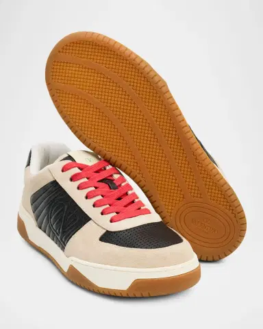 Valentino Garavani Men 's Sparry Split Leather and Napa Low-Top Sneakers | Thumbnail 10 Valentino Garavani Men 's Sparry Split Leather and Napa Low-Top Sneakers | Thumbnail 10