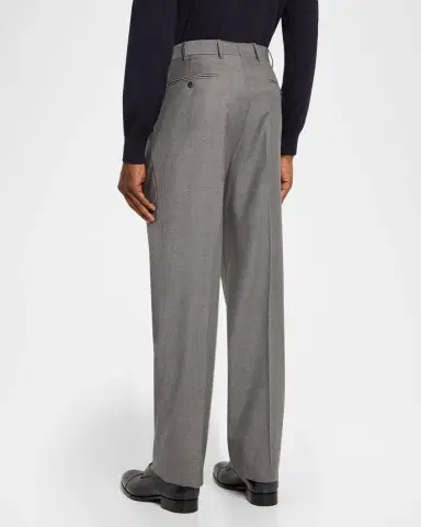 ZANELLA Men's Bennett Wool Straight-Fit Pleated Trousers | Thumbnail 3 ZANELLA Men's Bennett Wool Straight-Fit Pleated Trousers | Thumbnail 3
