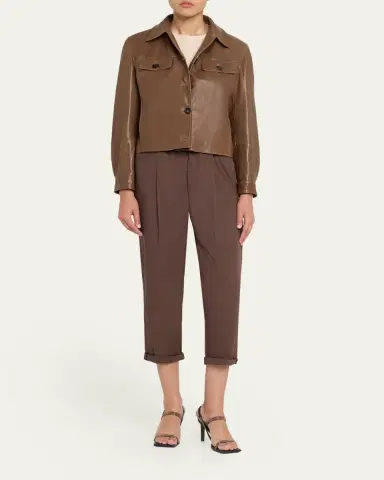 Brunello Cucinelli Button-Down Leather Jacket | Thumbnail 2 Brunello Cucinelli Button-Down Leather Jacket | Thumbnail 2