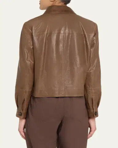 Brunello Cucinelli Button-Down Leather Jacket | Thumbnail 3 Brunello Cucinelli Button-Down Leather Jacket | Thumbnail 3
