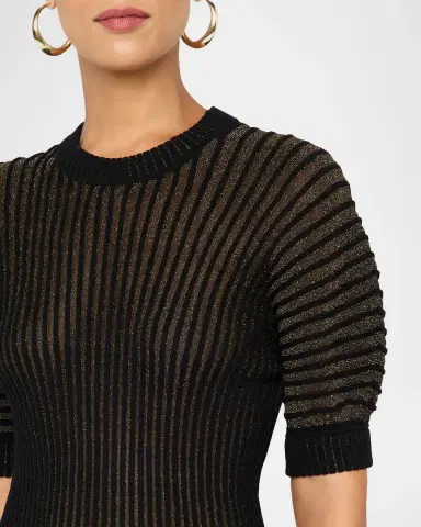 Ulla Johnson Talie Sparkly Knit Puff-Sleeve Mini Dress | Thumbnail 5 Ulla Johnson Talie Sparkly Knit Puff-Sleeve Mini Dress | Thumbnail 5