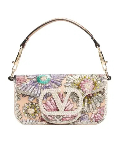 Valentino Garavani Small Crystal VLogo Sequin Burst Shoulder Bag | Thumbnail 1 Valentino Garavani Small Crystal VLogo Sequin Burst Shoulder Bag | Thumbnail 1
