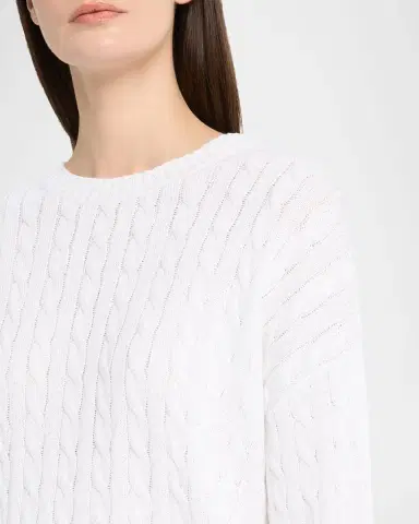 Brunello Cucinelli Cotton Paillette Cable-Knit Crewneck Sweater | Thumbnail 5 Brunello Cucinelli Cotton Paillette Cable-Knit Crewneck Sweater | Thumbnail 5