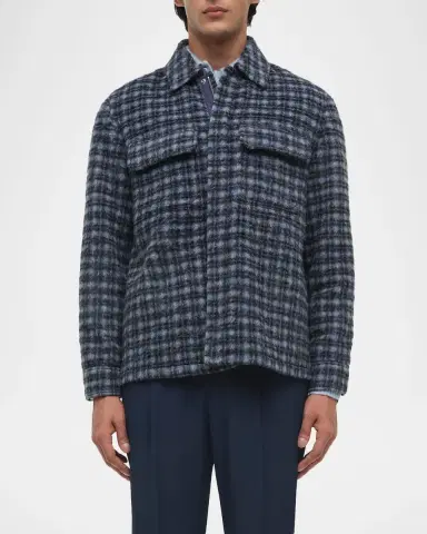 SIMKHAI Men 's Caleb Plaid Shirt Jacket | Thumbnail 3 SIMKHAI Men 's Caleb Plaid Shirt Jacket | Thumbnail 3